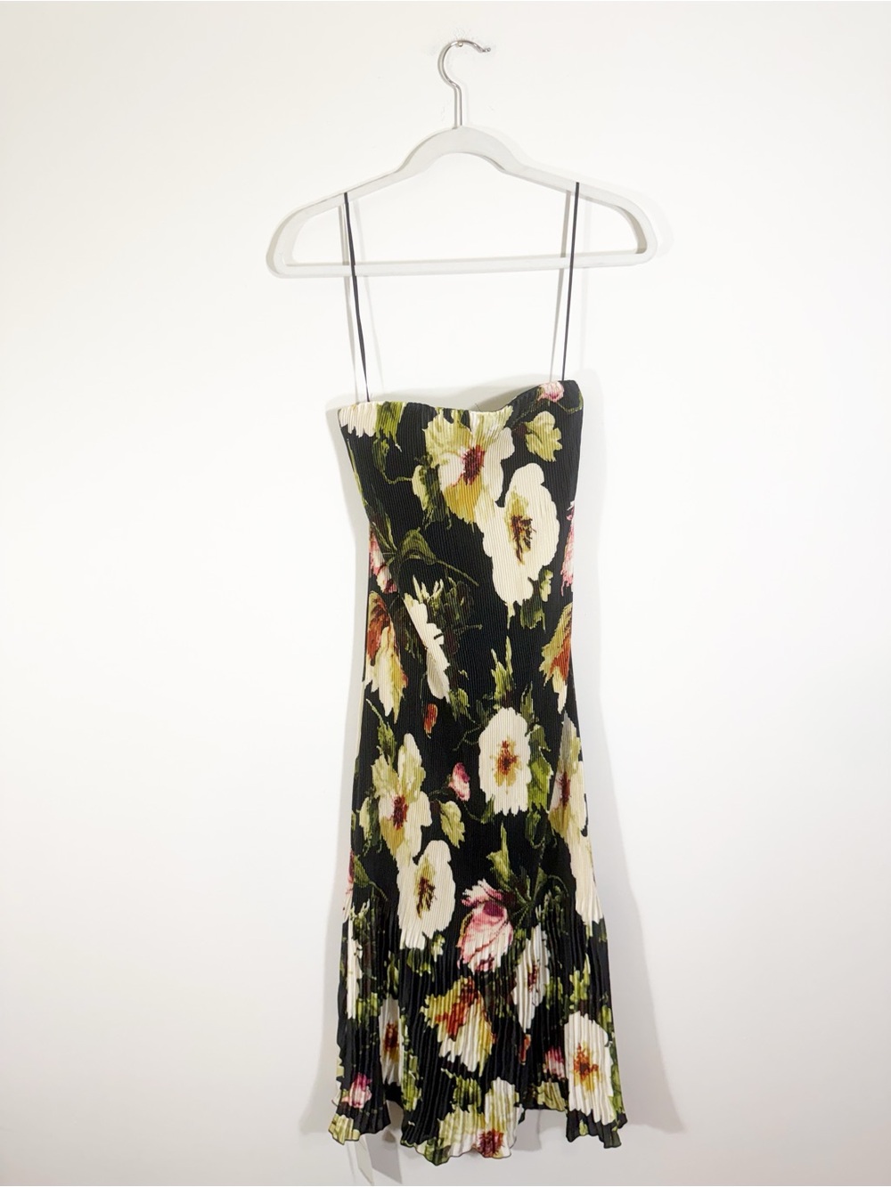 NWT Abercrombie & Fitch Giselle Pleat Release Strapless Midi Dress Floral Medium - Picture 5 of 8